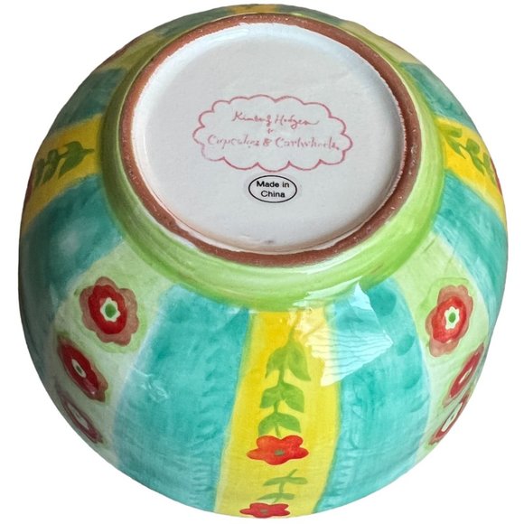 HTF! Kimberly Hodgen Cupcakes and Cartwheels Bowl & Plate Floral Scalloped READ - Picture 7 of 16